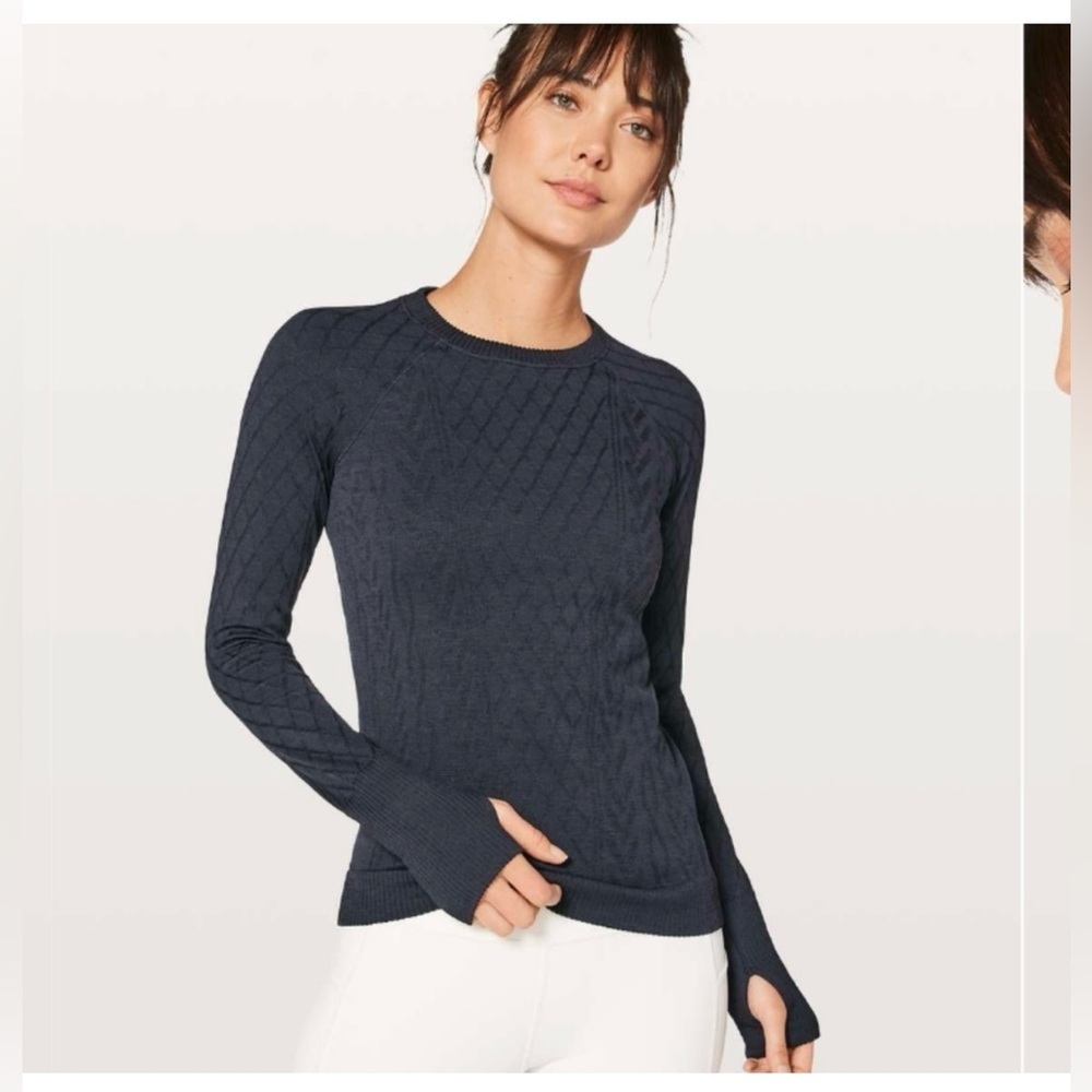 Lululemon Rest Less Long sleeves Midnight Navy Top Size 4/6